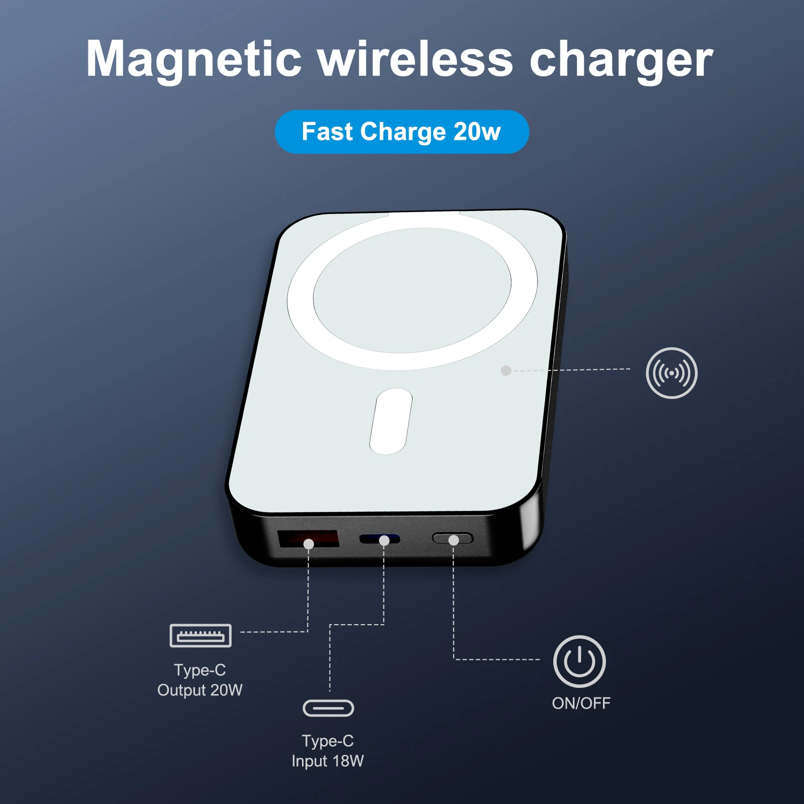 Magnetic Wireless Portable Charger Power Bank - Image 3