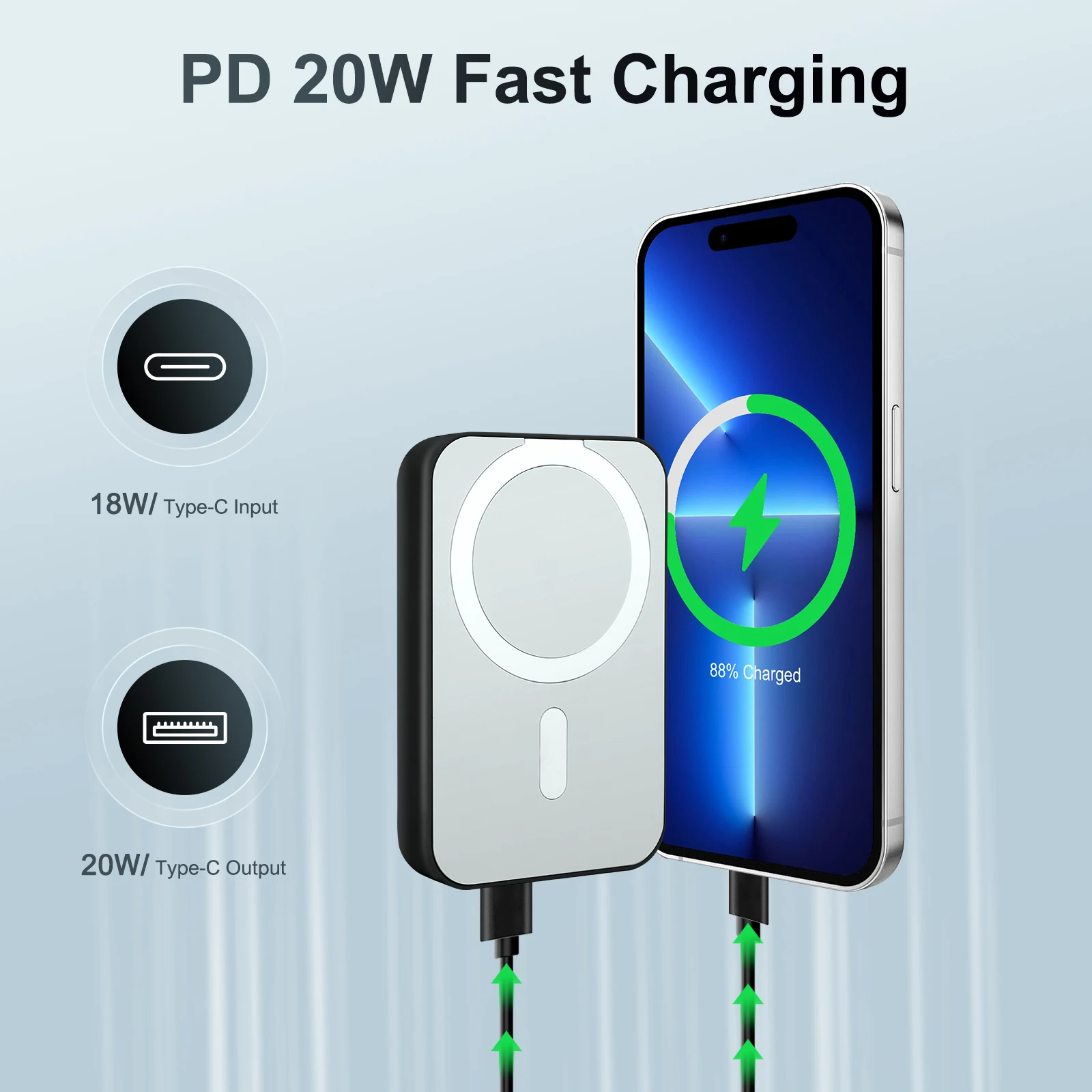 Magnetic Wireless Portable Charger Power Bank - Image 2